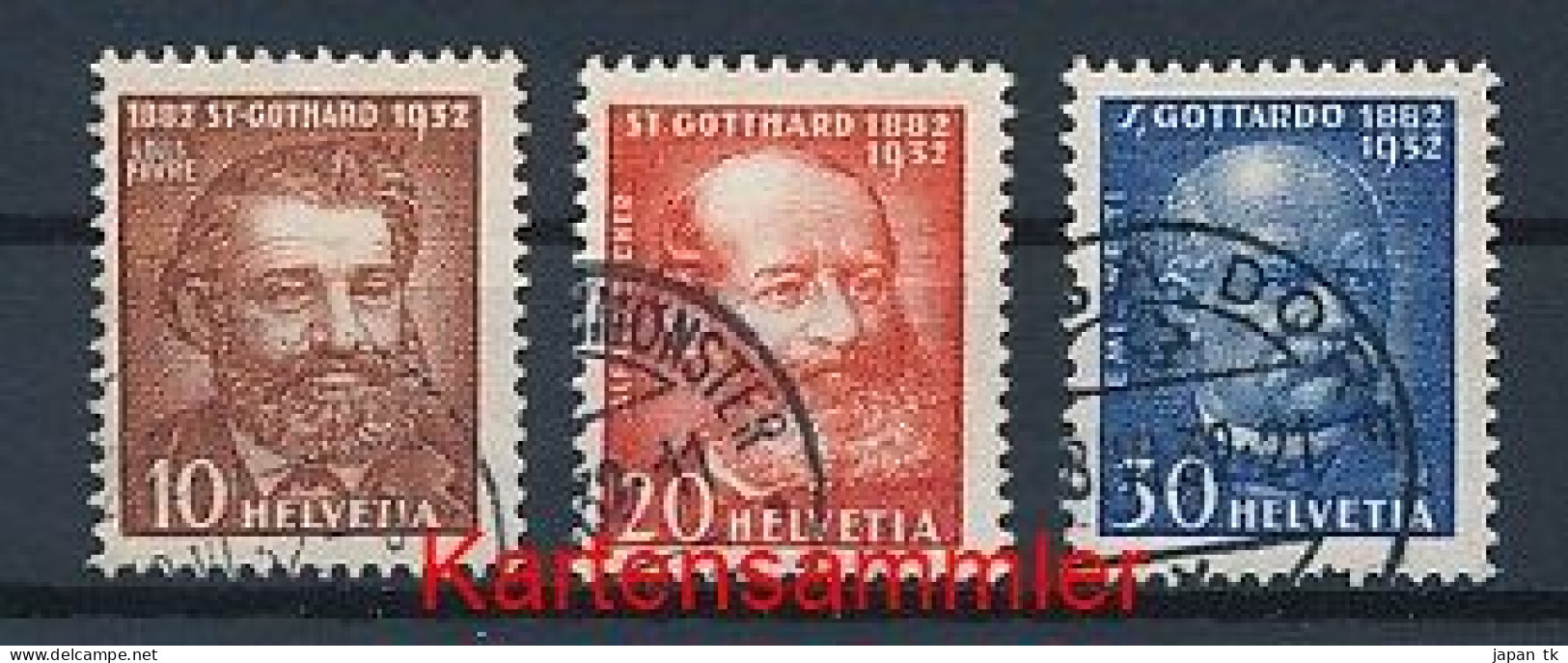 SCHWEIZ Mi. Nr. 259-261 50 Jahre St.-Gotthard-Bahn - Siehe Scan - Used - Used Stamps