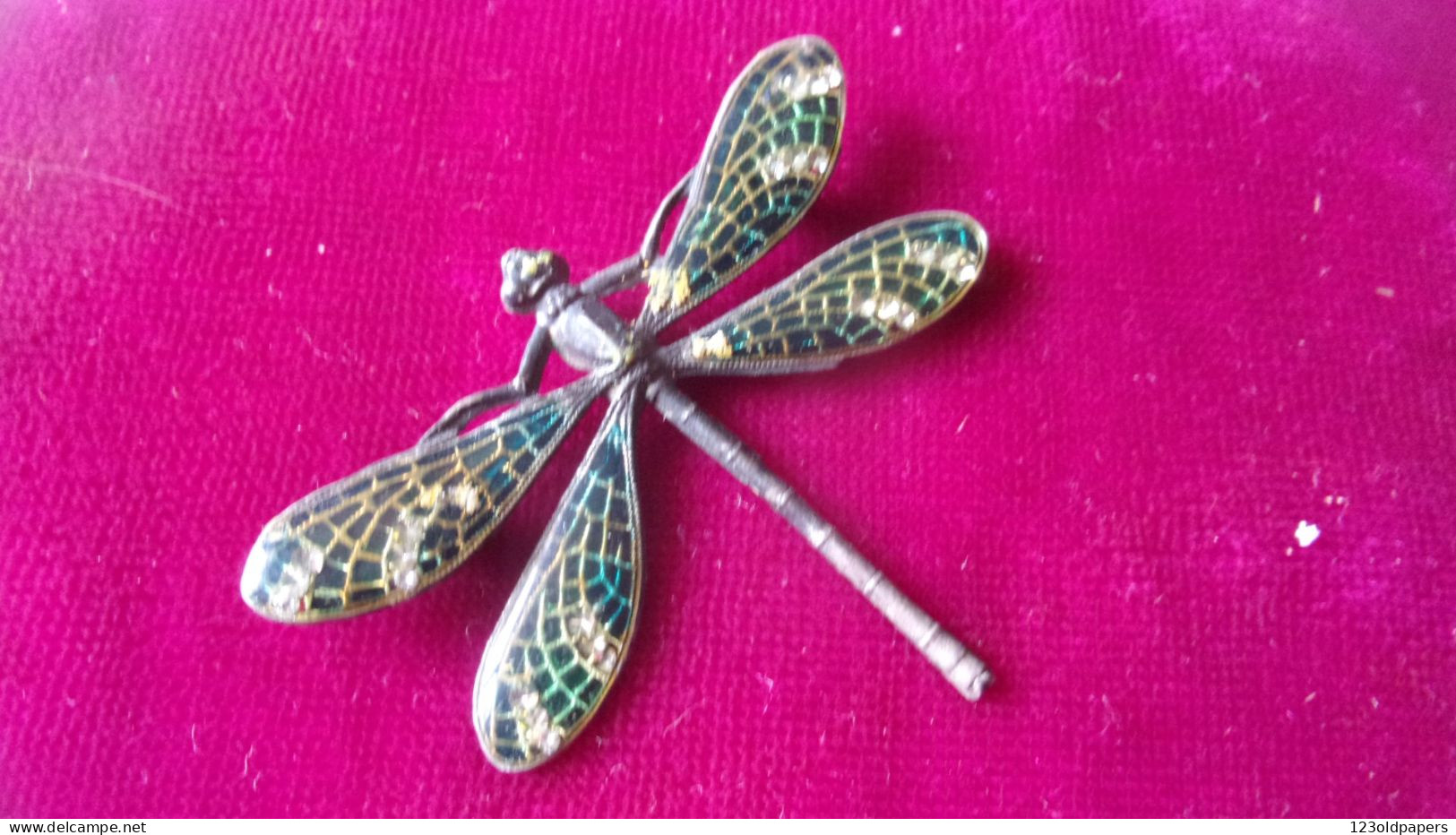 ART NOUVEAU BROCHE LIBELLULE ARGENT DRAGONFLY SILVER - Otros & Sin Clasificación