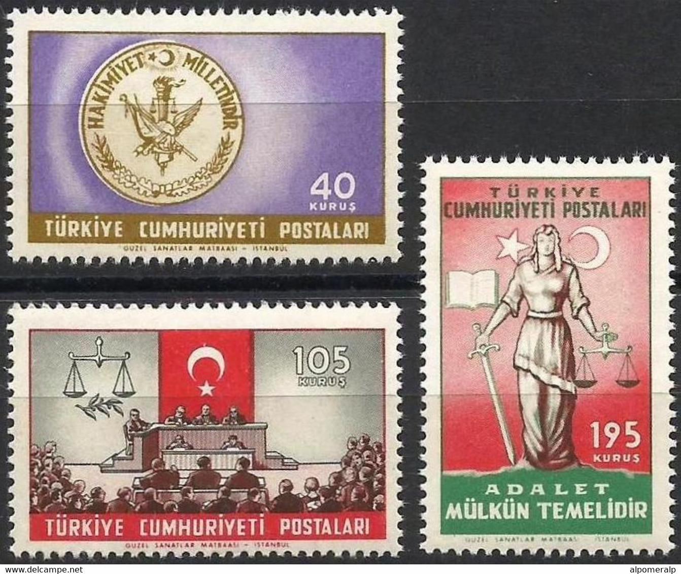 Türkiye 1960 Mi 1778-1780 MNH Justice - Unused Stamps