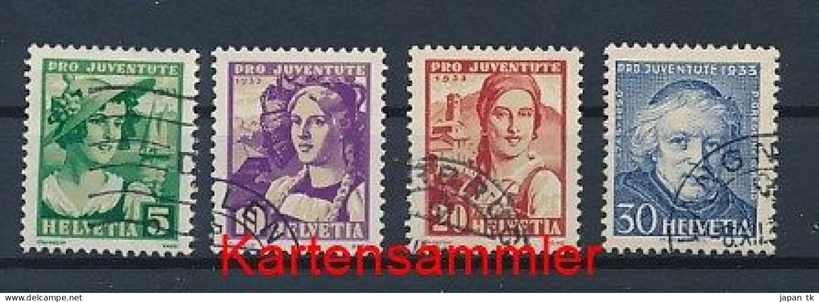SCHWEIZ Mi. Nr. 266-269 „Pro Juventute“: Frauentrachten ; Pater Grégoire Girard - Siehe Scan - Used - Used Stamps