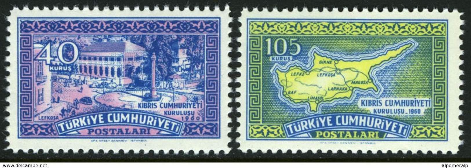 Türkiye 1960 Mi 1765-1766 MNH Cyprus - Ungebraucht