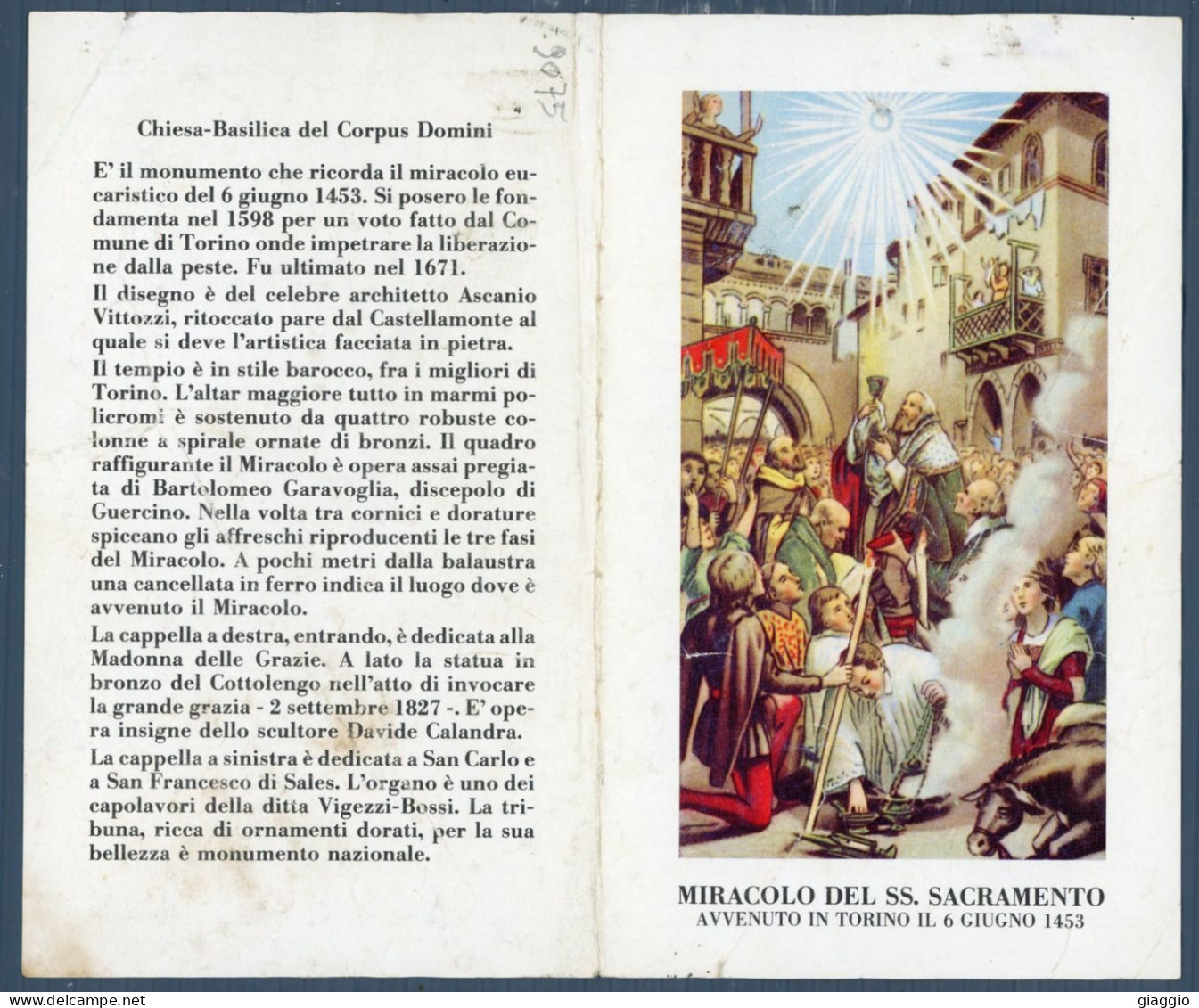 °°° Santino N. 9075 - Miracolo Del Ss. Sacramento °°° - Religione & Esoterismo