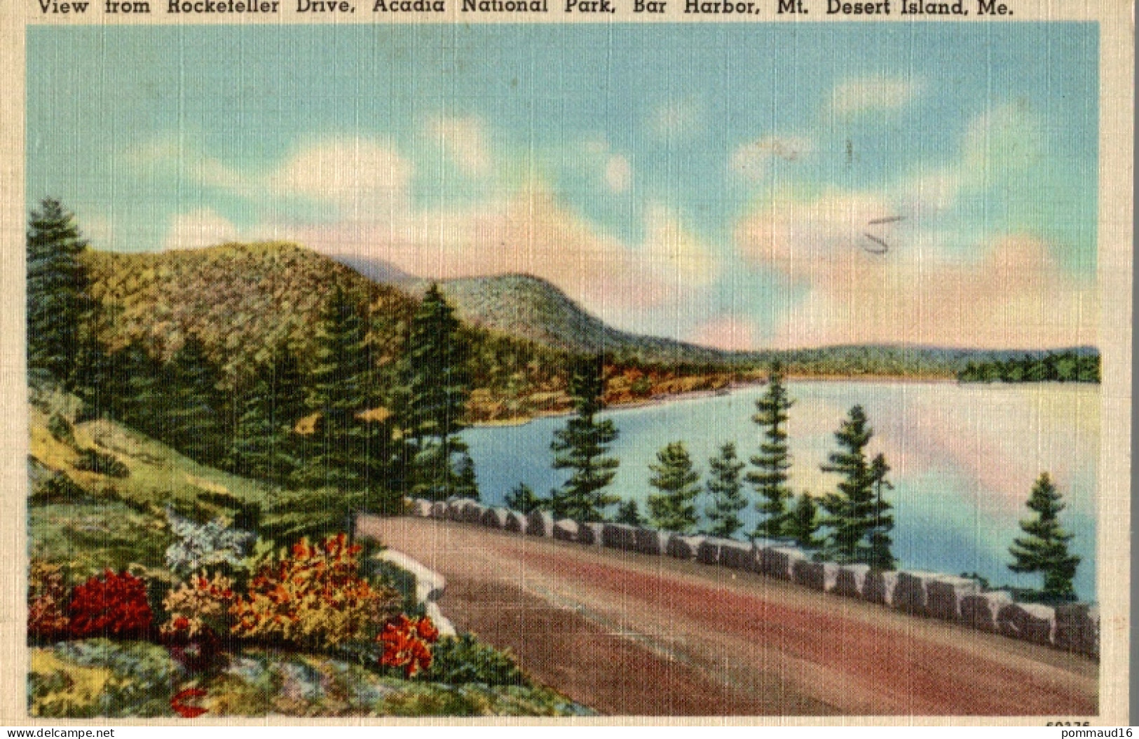 CPSM View From Rockefeller Drive, Acadia National Park Bar Harbor Mt. Desert Island Me. - Other & Unclassified