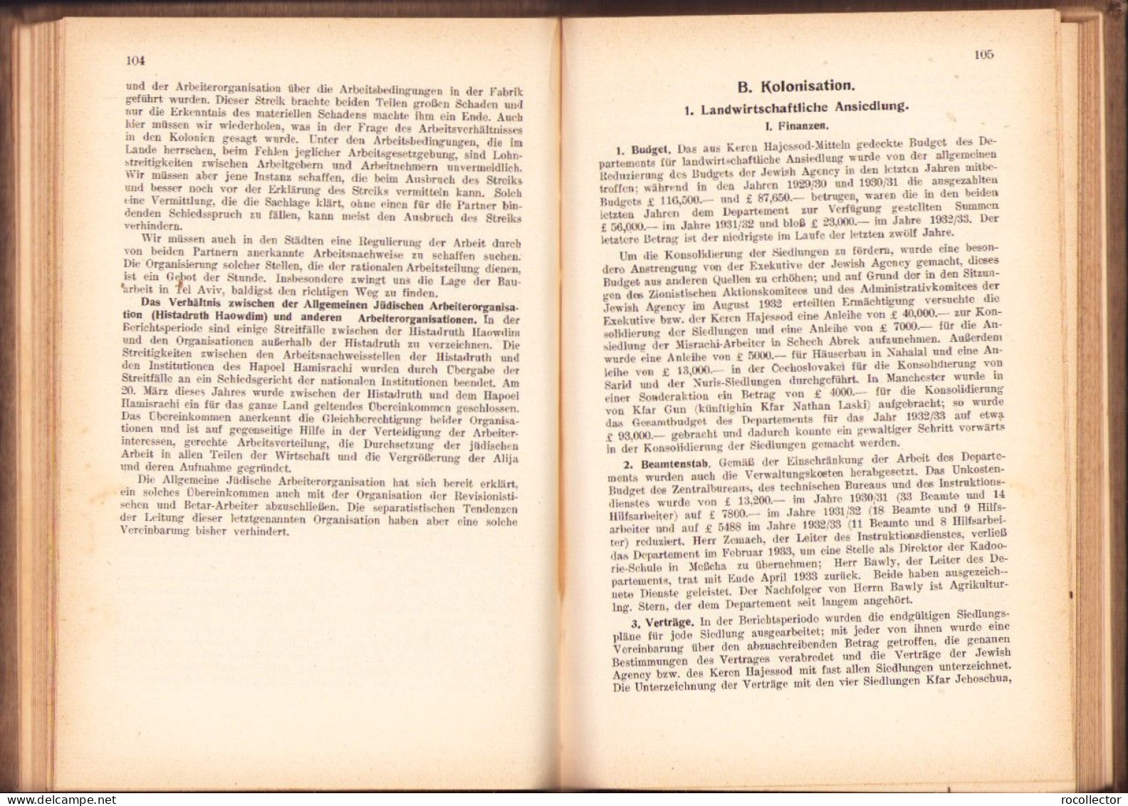 Wir bauen Palästina politische, wirtschaftliche und kulturelle Aufbau-Arbeit Sommer 1931 bis Sommer 1933 734SPN