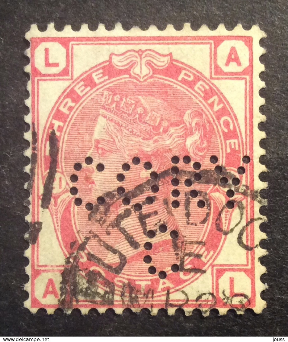 GB57 Victoria 3 P Rose YT 63 PERFORÉ «  CORY C » Planche 21 Couronne Oblitéré - Used Stamps