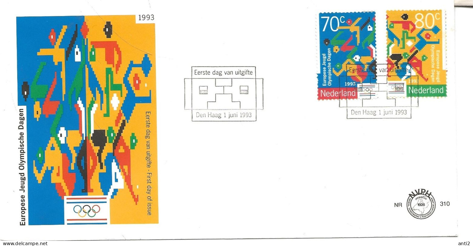 Netherlands 1993 2nd European Youth Olympic Festival, Valkenswaard.  Mi 1479-1480 FDC - FDC