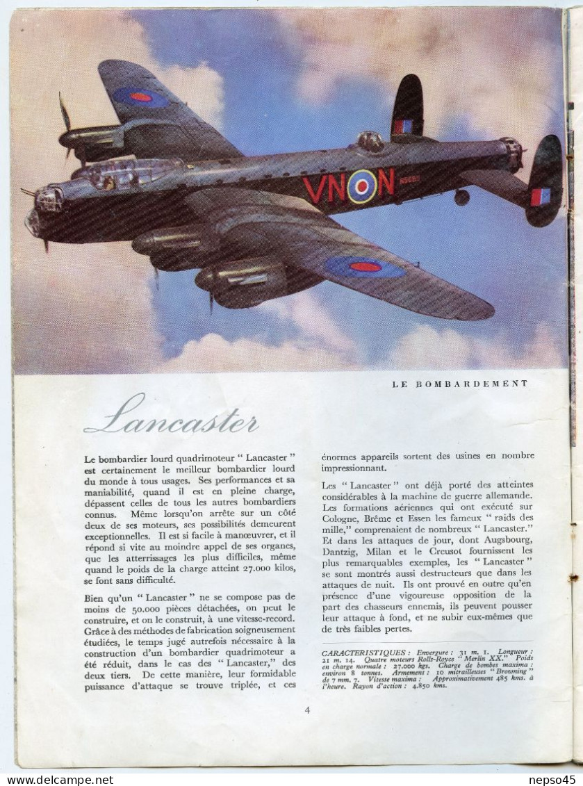 Aviation Britannique.Avion.liste Des Avions De La Royal Air Force.Guerre 1939-45.Publication Bureau Information Alliés. - Français