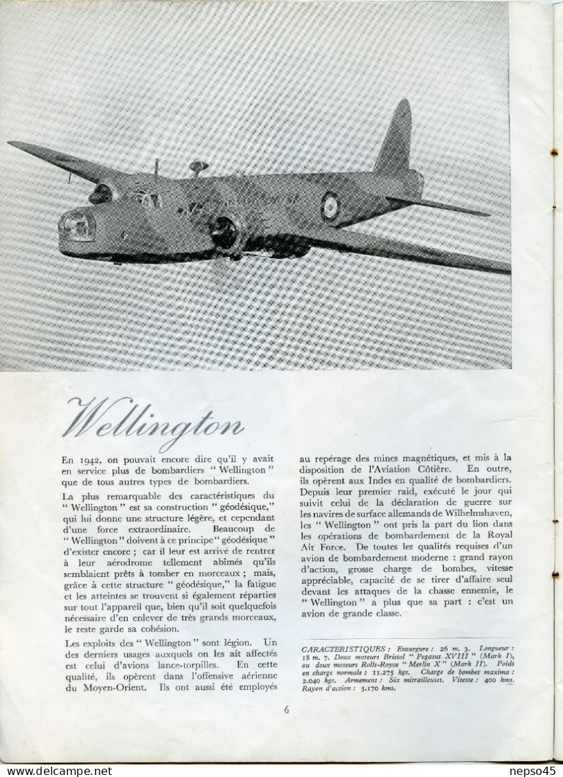 Aviation Britannique.Avion.liste Des Avions De La Royal Air Force.Guerre 1939-45.Publication Bureau Information Alliés. - French