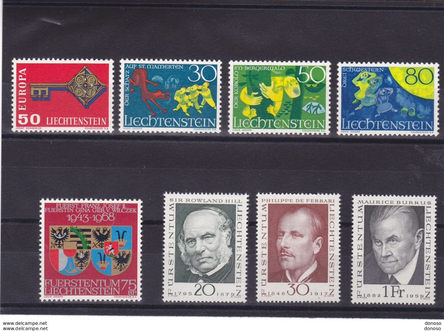 LIECHTENSTEIN 1968 ANNEE COMPLETE Yvert 446-453 NEUF** MNH Cote 6,75 Euros - Unused Stamps