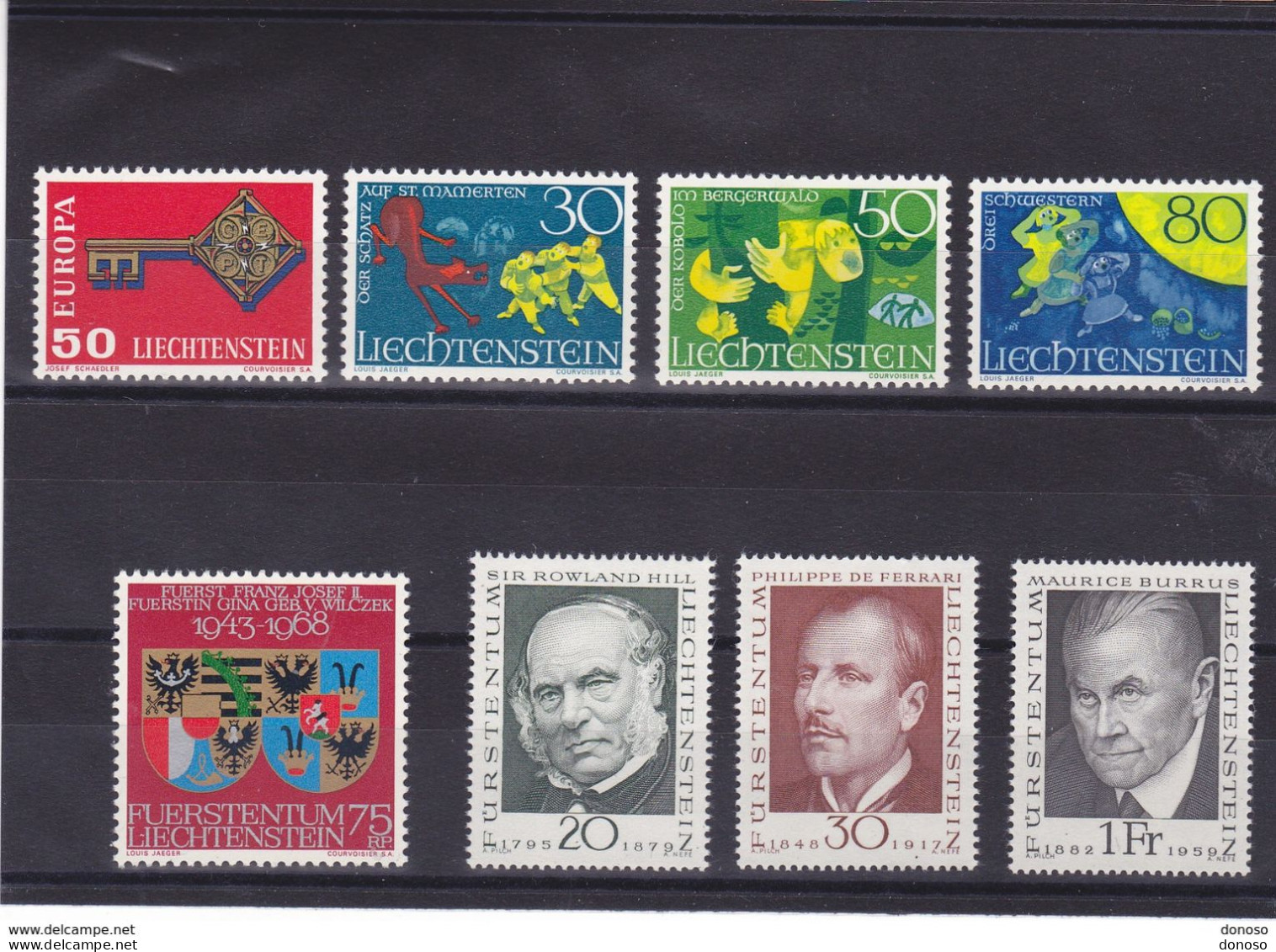 LIECHTENSTEIN 1968 ANNEE COMPLETE Yvert 446-453 NEUF** MNH Cote 6,75 Euros - Neufs