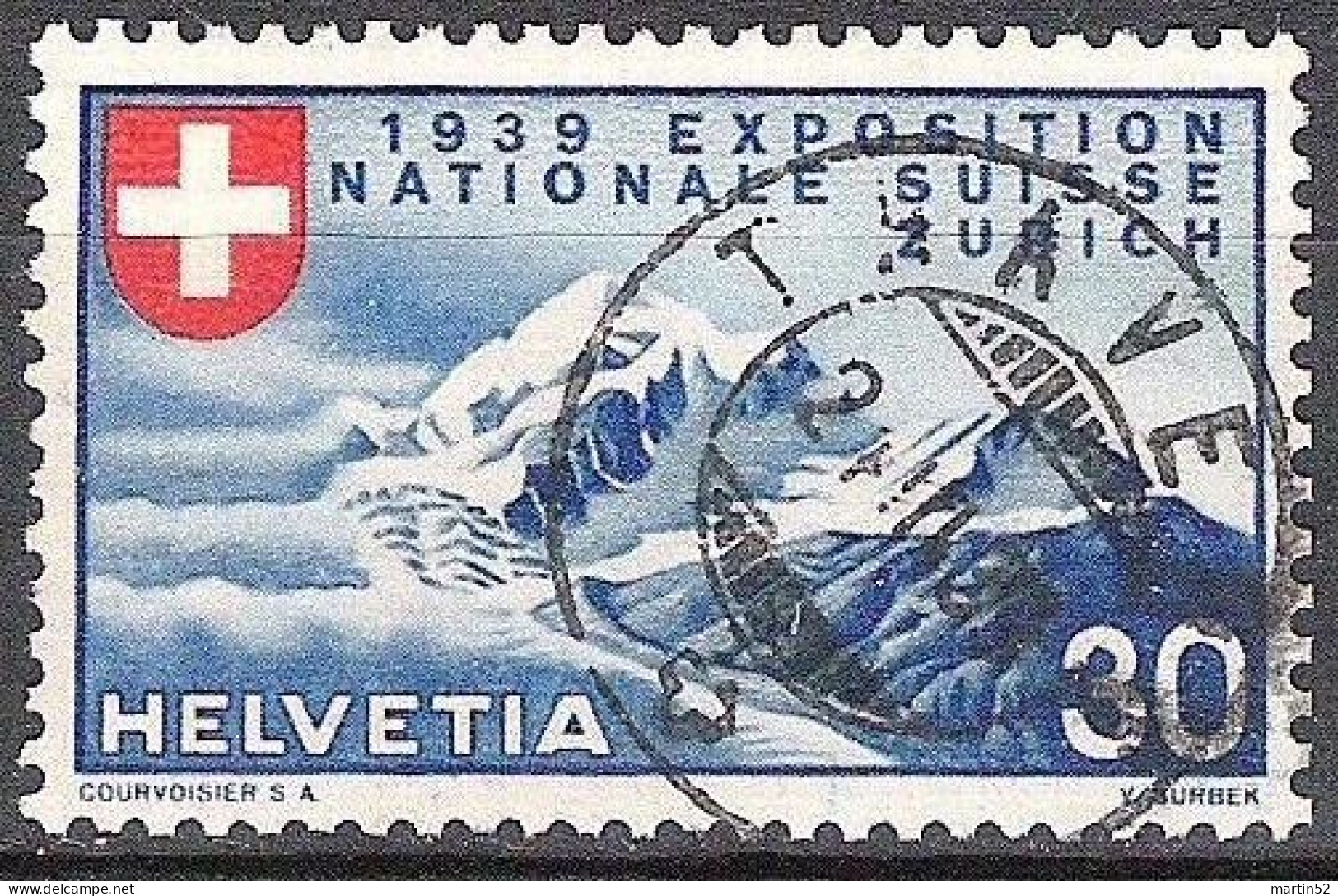 Schweiz Suisse 1939: Landi EXPOSITION NATIONALE (Glacier) Zu 224 Mi 340 Yv 322 Voll-⊙ TRAVERS 24.III.39 (Zu CHF 14.00) - Used Stamps