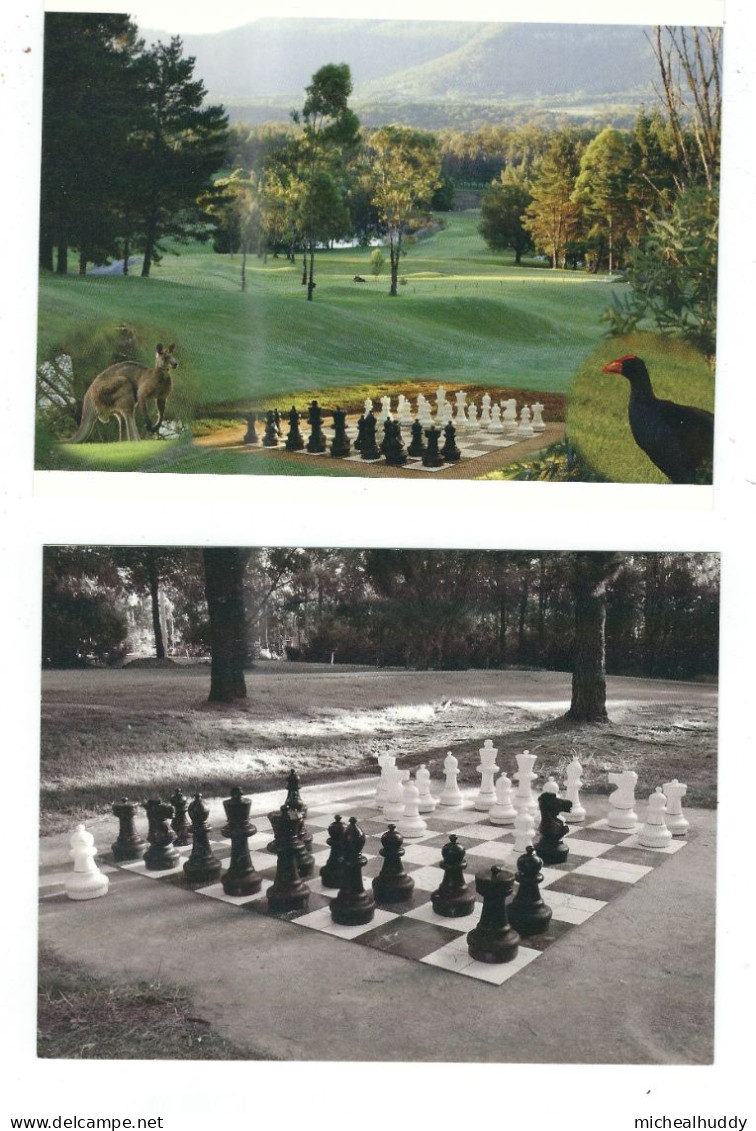 2 POSTCARDS GIANT CHESS BOARDS  NEW SOUTH WALES AUSTRALIA  PUBLISHED IN   AUSTRALA - Scacchi