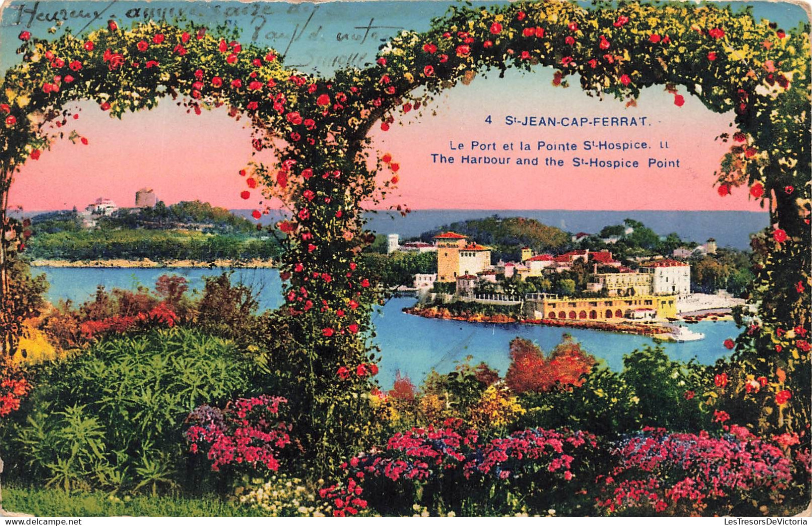 FRANCE - St Jean Cap Ferrat - Vue Sur Le Port Et La Pointe St Hospice - L L - Colorisé - Carte Postale Ancienne - Saint-Jean-Cap-Ferrat