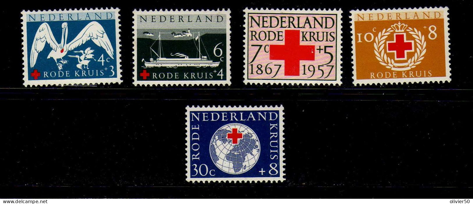 Pass-Bas - 1957 - 90eme Anniversaire Dela Croix-Rouge Nationale - Neufs* - MLH - Ungebraucht