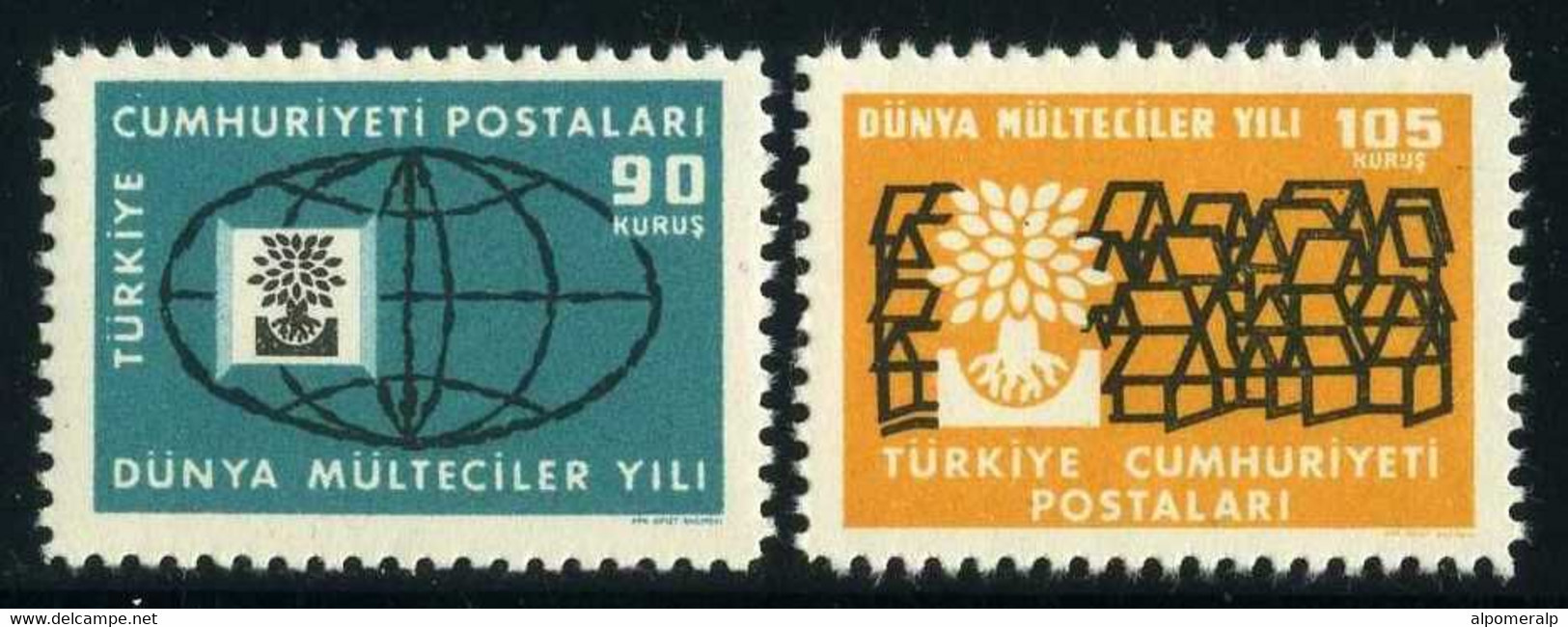 Türkiye 1960 Mi 1729-1730 MNH World Refugee Year - Unused Stamps