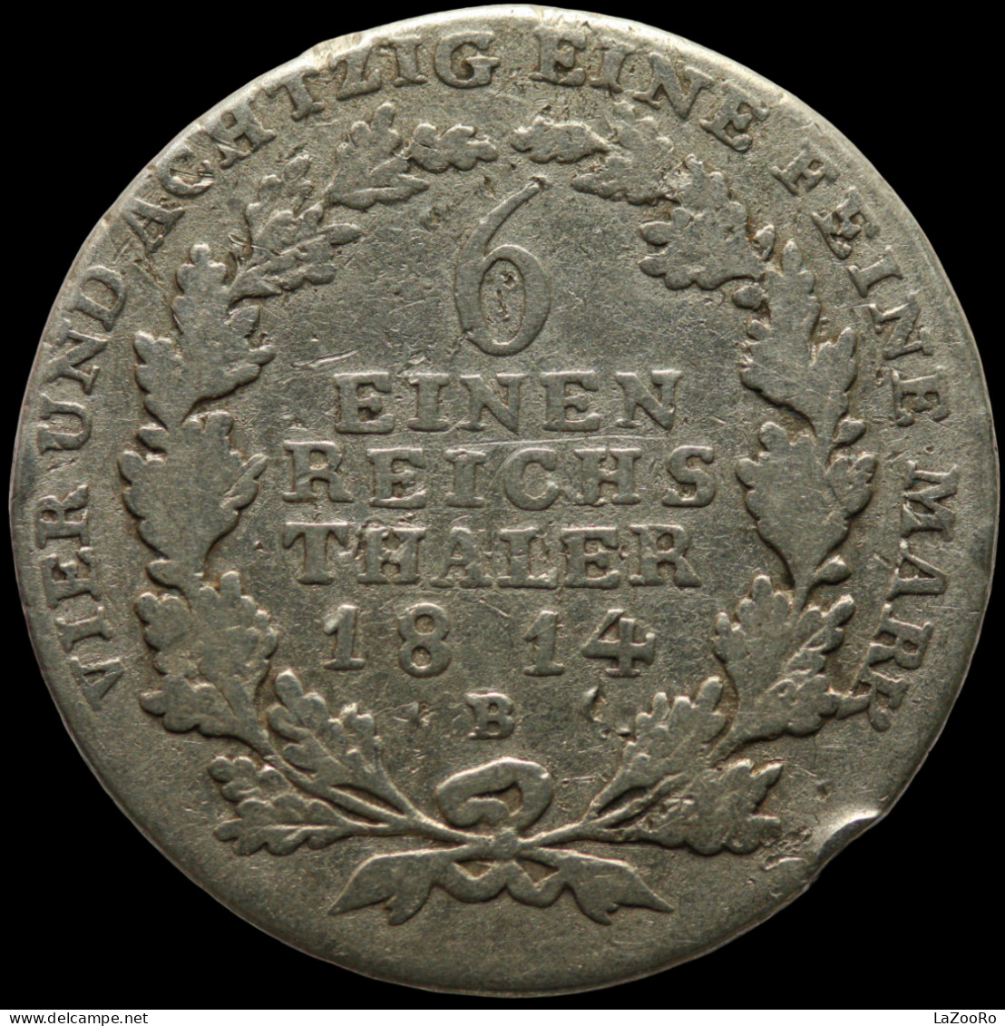 LaZooRo: Germany PRUSSIA 1/6 Thaler 1814 B F / VF - Silver - Monedas Pequeñas & Otras Subdivisiones