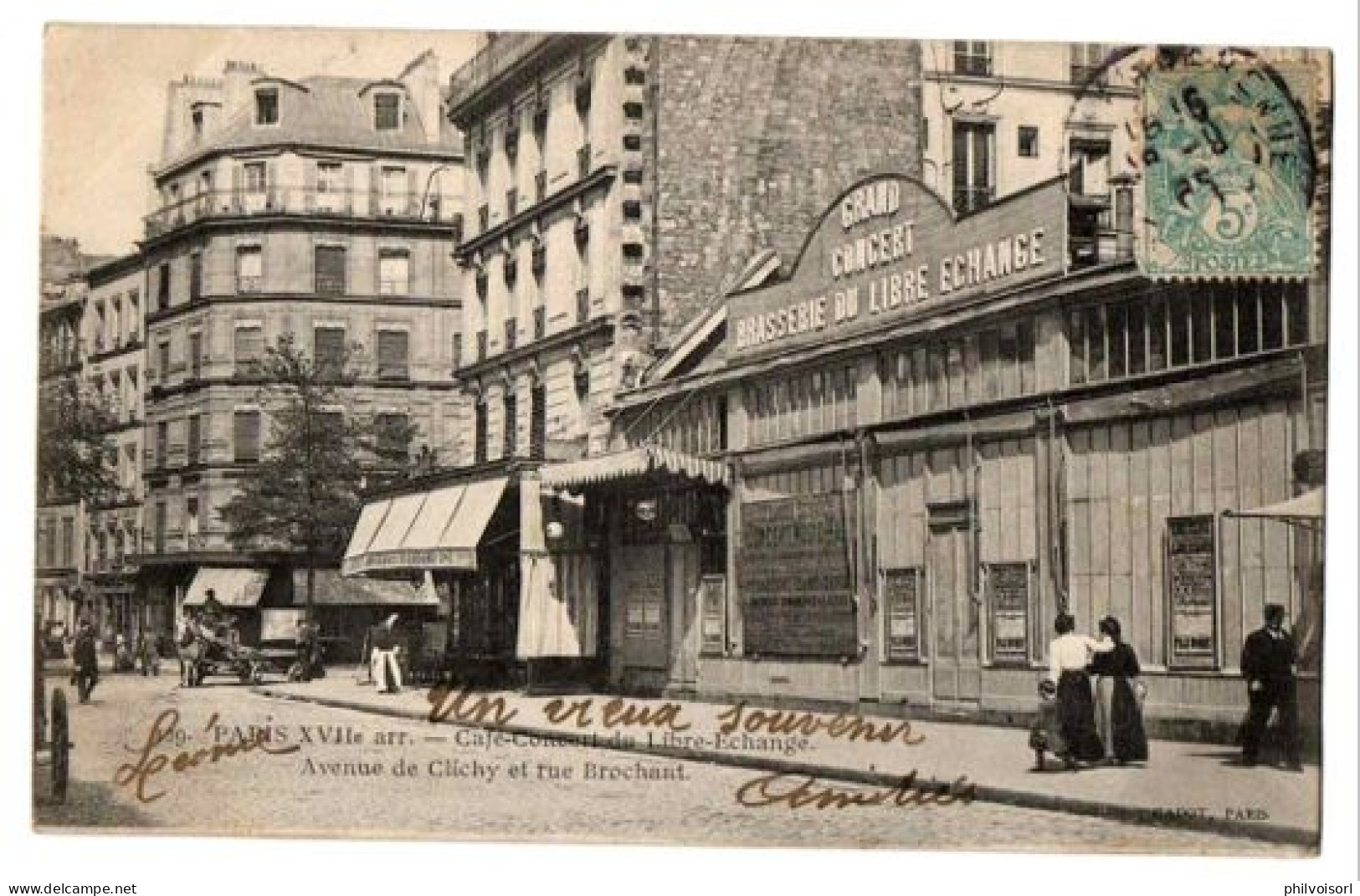 PARIS 17EME CAFE CONCERT DU LIBRE ECHANGE COMMERCES TRES ANIMEE - Arrondissement: 17