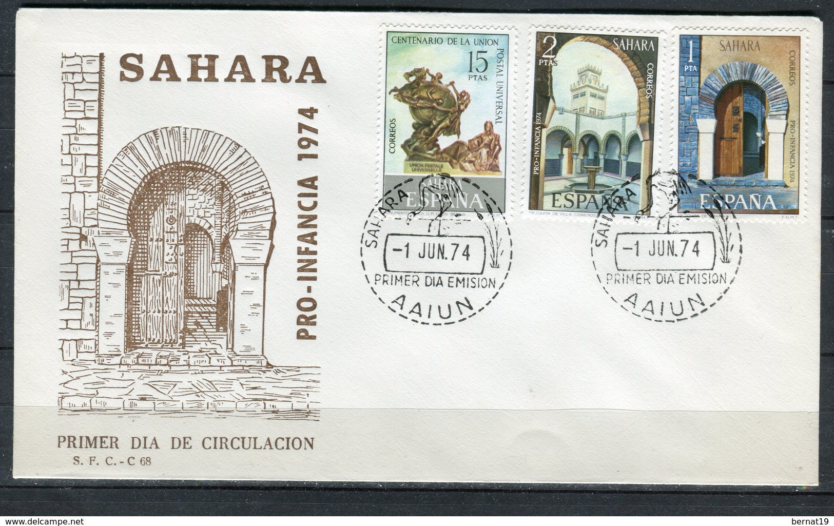 Sahara 1974. Edifil 314-16 FDC. - Sahara Español