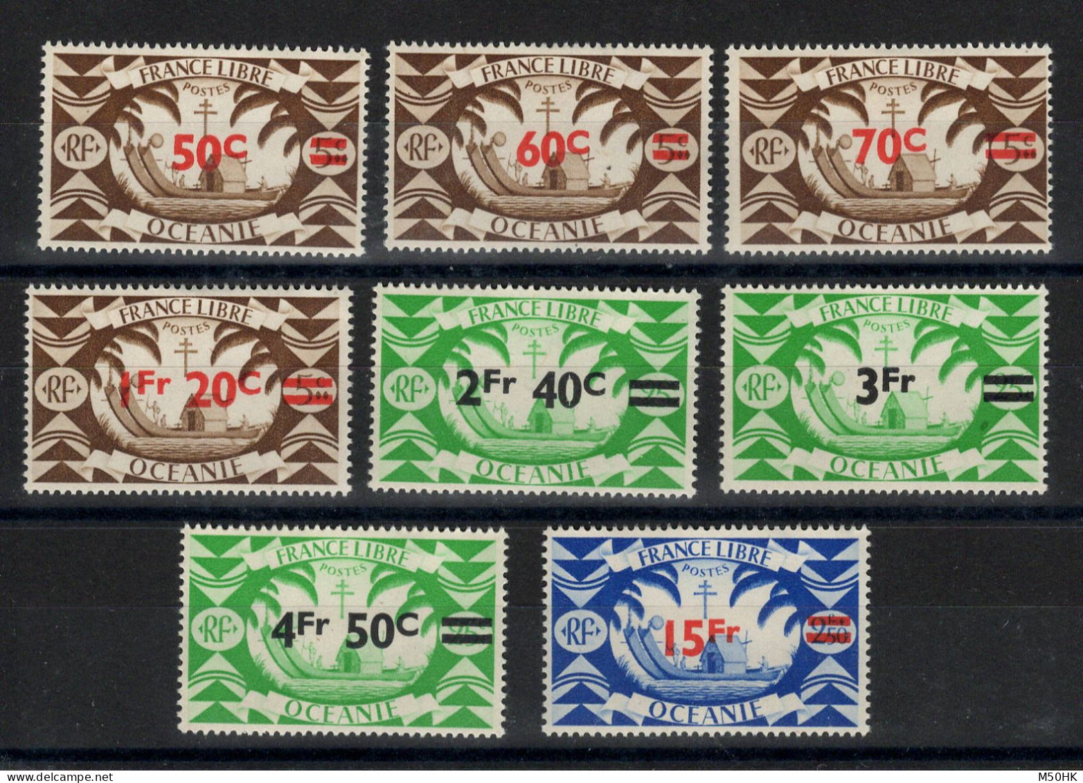 Oceanie - YV 172 à 179 Complete N** MNH Luxe , Série De Londres Surchargée , Cote 14 Euros - Ungebraucht