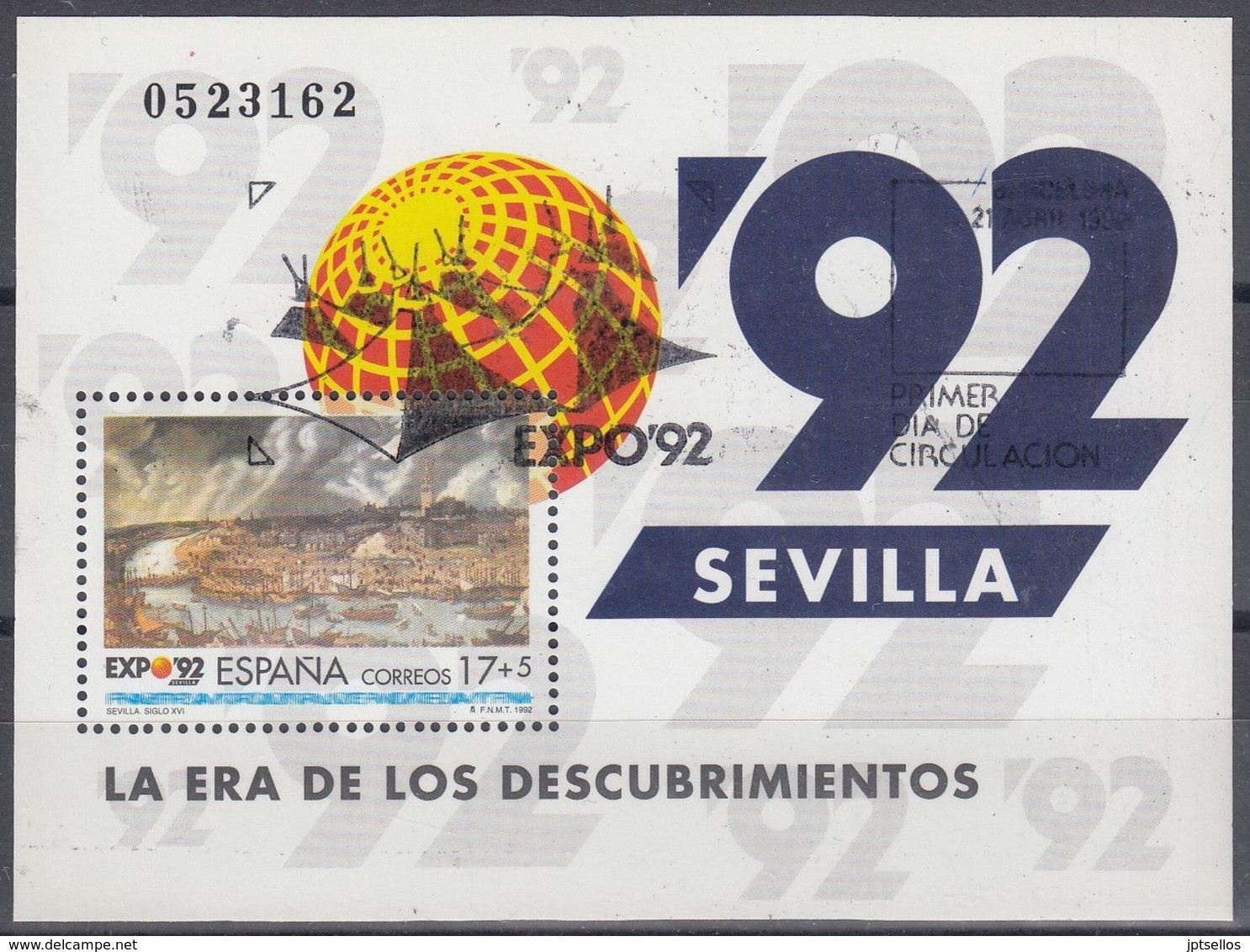 ESPAÑA 1992 Nº HB-3191 USADO 1º DIA - Oblitérés