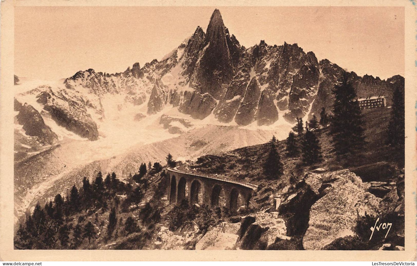 FRANCE - Chamonix Mont Blanc (Haute Savoie) - Massif De L'aiguille Du Dur (3754m) - Vue Générale- Carte Postale Ancienne - Chamonix-Mont-Blanc
