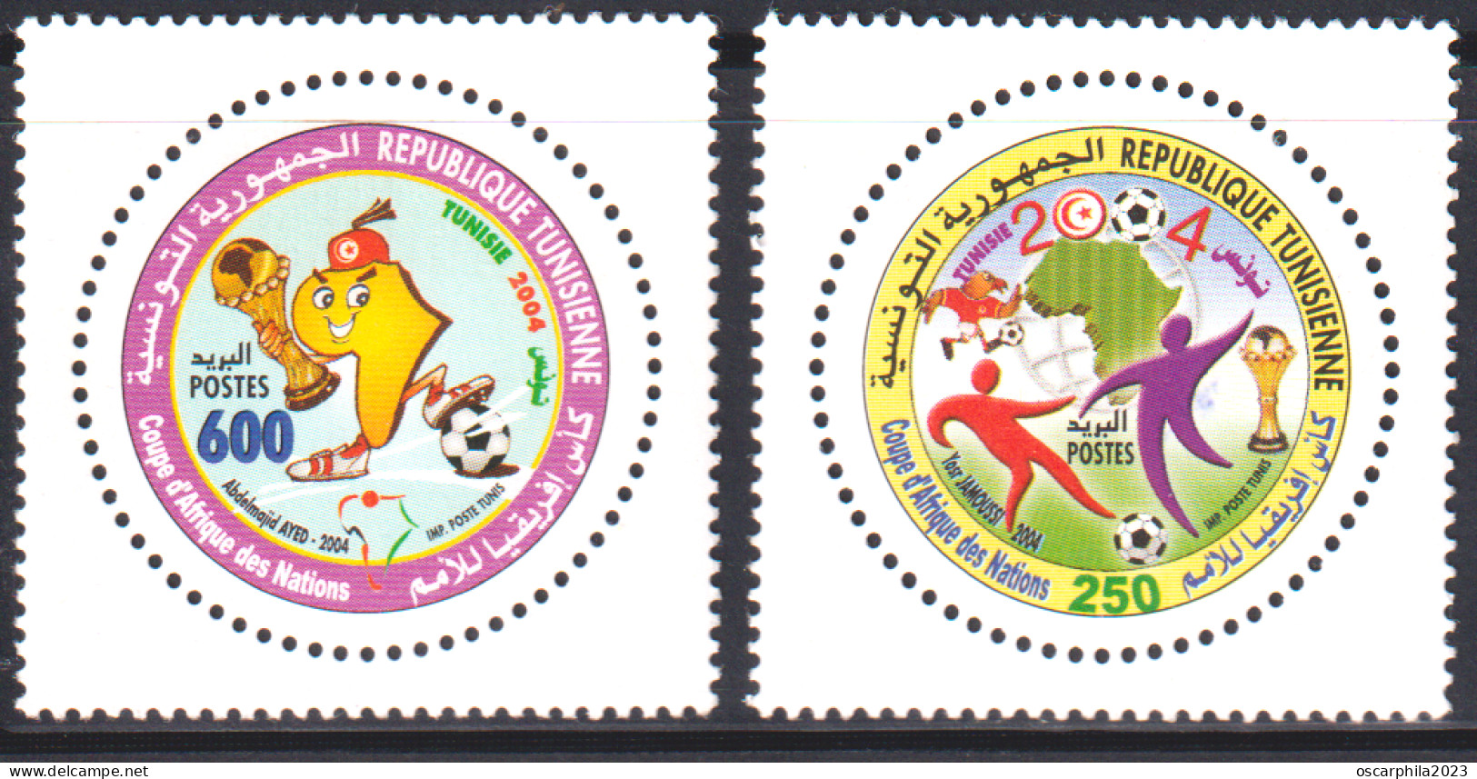 2004 -Tunisie/ Y&T 1506-1507 -Coupe D'Afrique Des Nations De Football : Tunisie 2004 Série Complète 2 V /  MNH***** - Tunisia (1956-...)