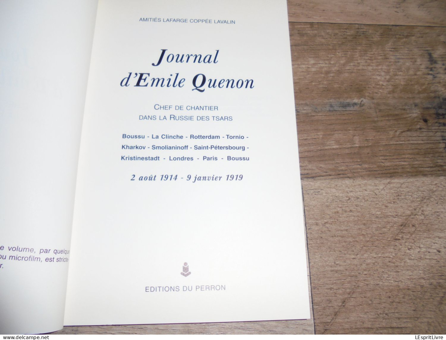 JOURNAL D' EMILE QUENON Chef De Chantier En Russie Régionalisme Guerre 14 18 Hainaut Industrie Belge Boussu Tsar Coppée - Guerre 1914-18