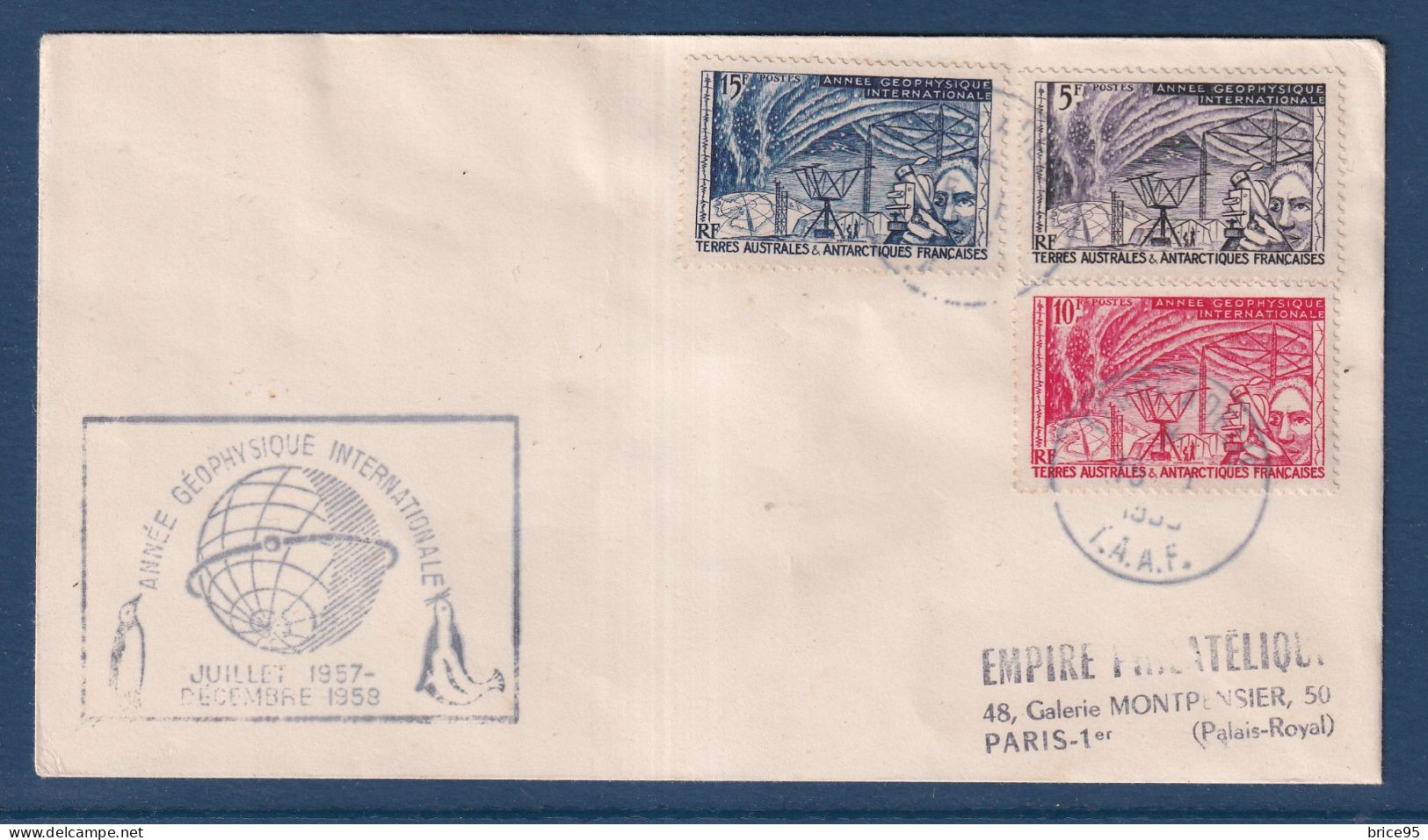 TAAF - YT N° 8 à 10 - Sur Lettre - Année Géophysique Internationale - Juillet 1957 à Décembre 1958 - Covers & Documents