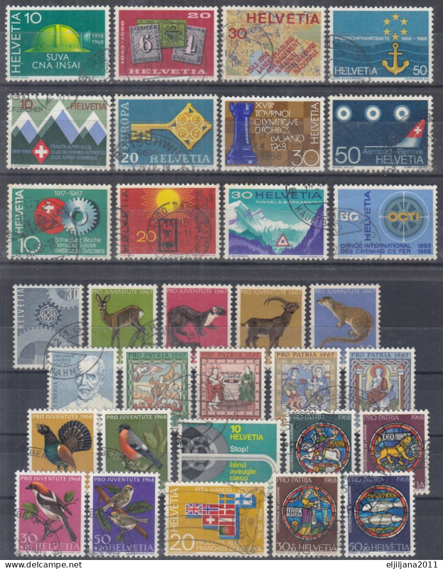Switzerland / Helvetia / Schweiz / Suisse 1967 - 1968 ⁕ Nice Collection / Lot Of 32 Used Stamps - See All Scan - Gebruikt