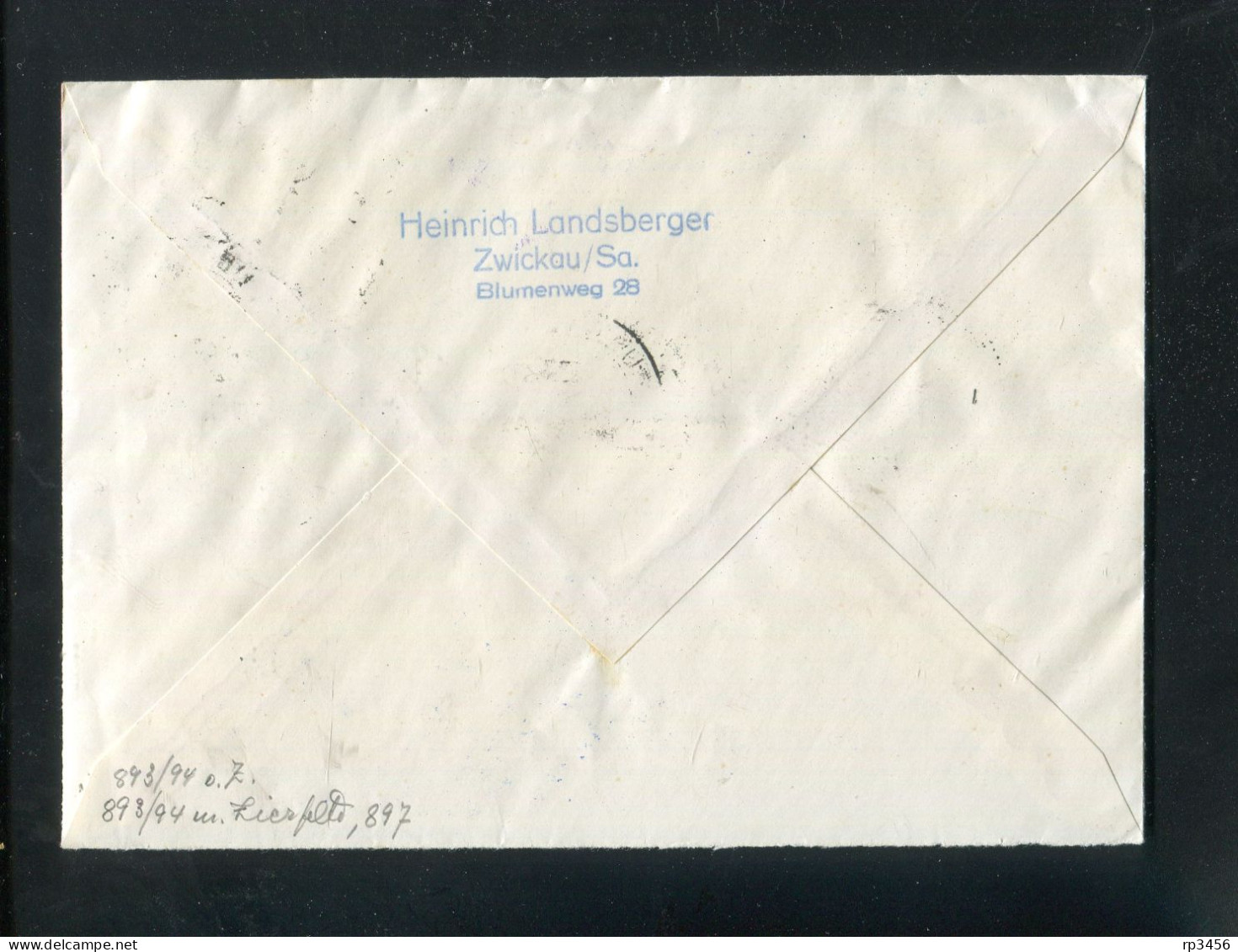 "DDR" 1962, Zusammendruck Mi. Zd 31 U.a. Auf Reco-Brief Ex Aue (Sachs.) (R1106) - Se-Tenant