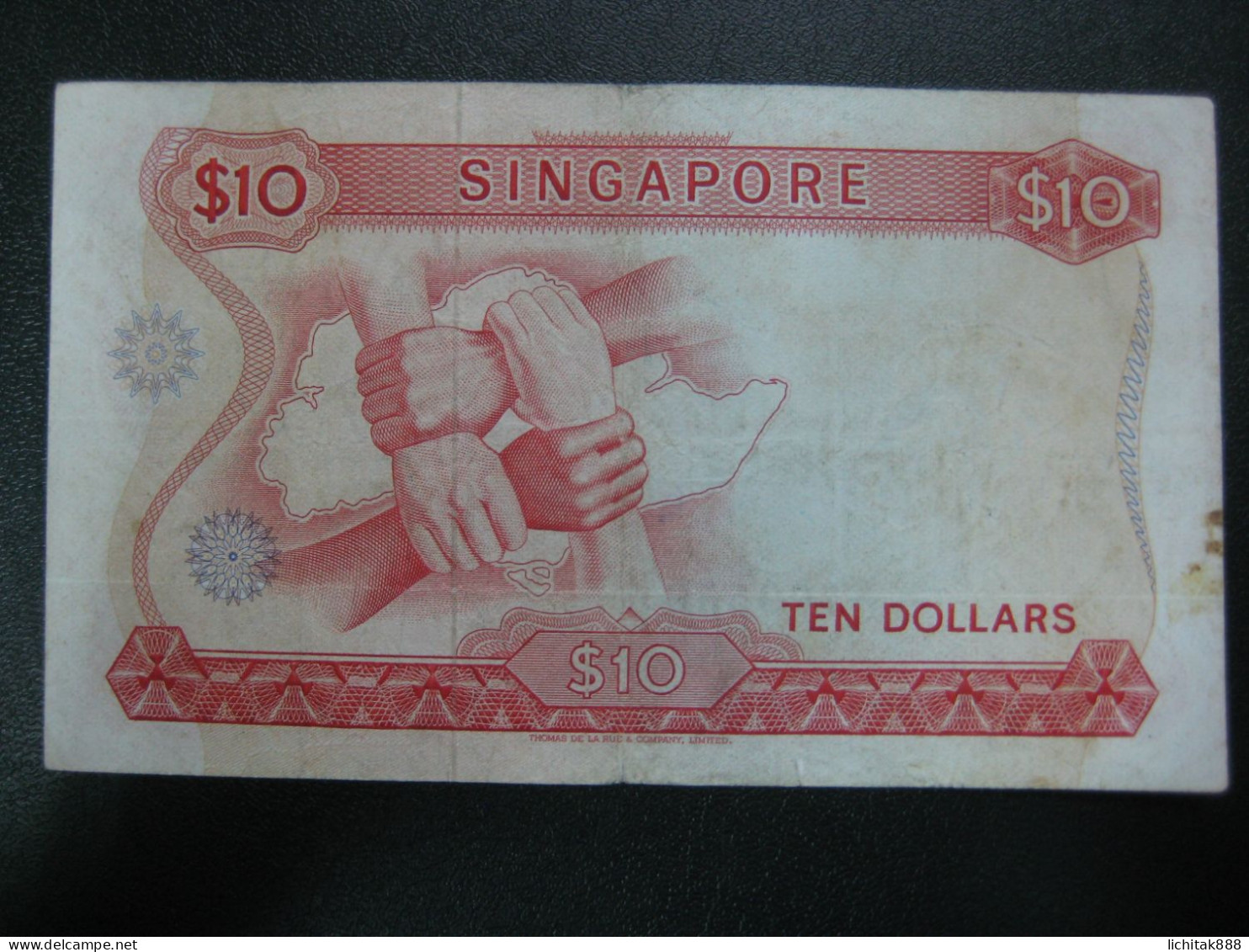 SINGAPORE $10 BANKNOTE (ND)  Orchid Flower SERIES ,Used - Singapur