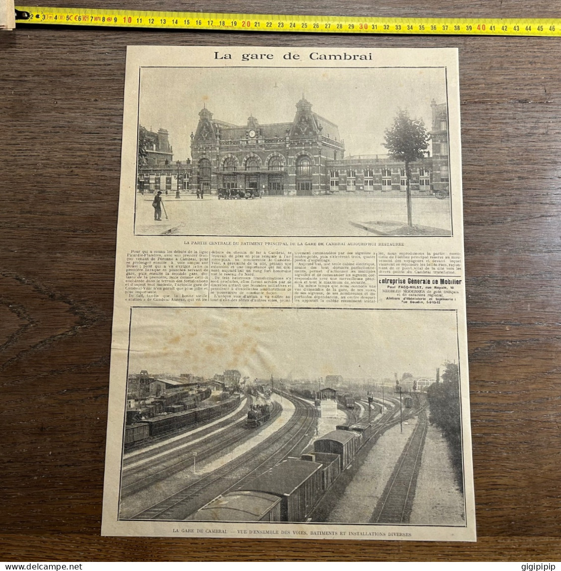 1928 GHI GARE DE CAMBRAI VUE D'ENSEMBLE DES VOIES, BATIMENTS ET INSTALLATIONS DIVERSES - Collections