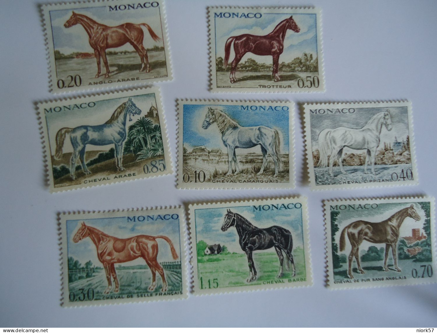 MONACO MNH   SET 8  HORSES - Horses