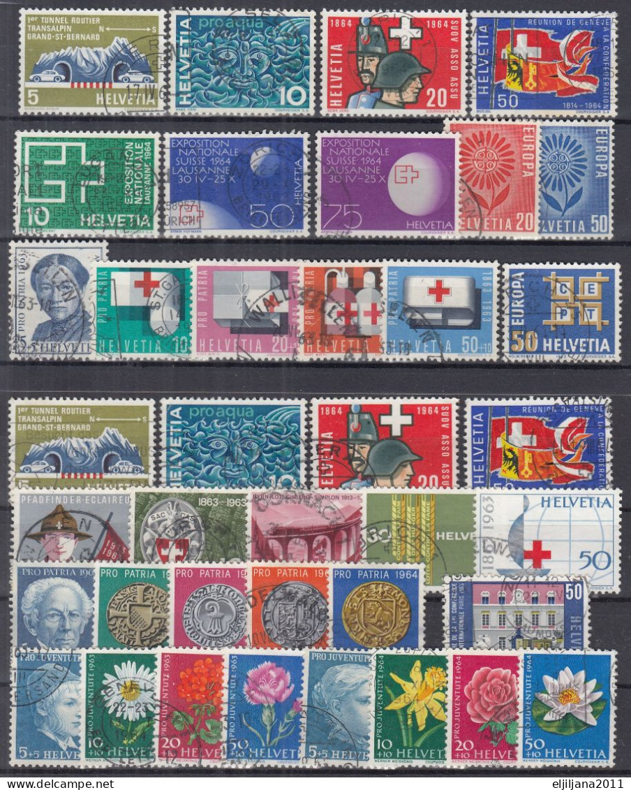 Switzerland / Helvetia / Schweiz / Suisse 1963 - 1964 ⁕ Nice Collection / Lot Of 38 Used Stamps - See All Scan - Oblitérés