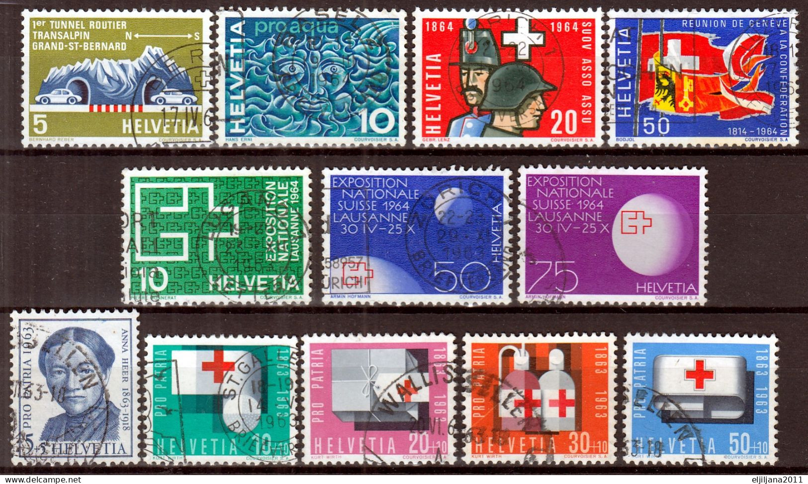 Switzerland / Helvetia / Schweiz / Suisse 1963 - 1964 ⁕ Nice Collection / Lot Of 38 Used Stamps - See All Scan - Gebruikt