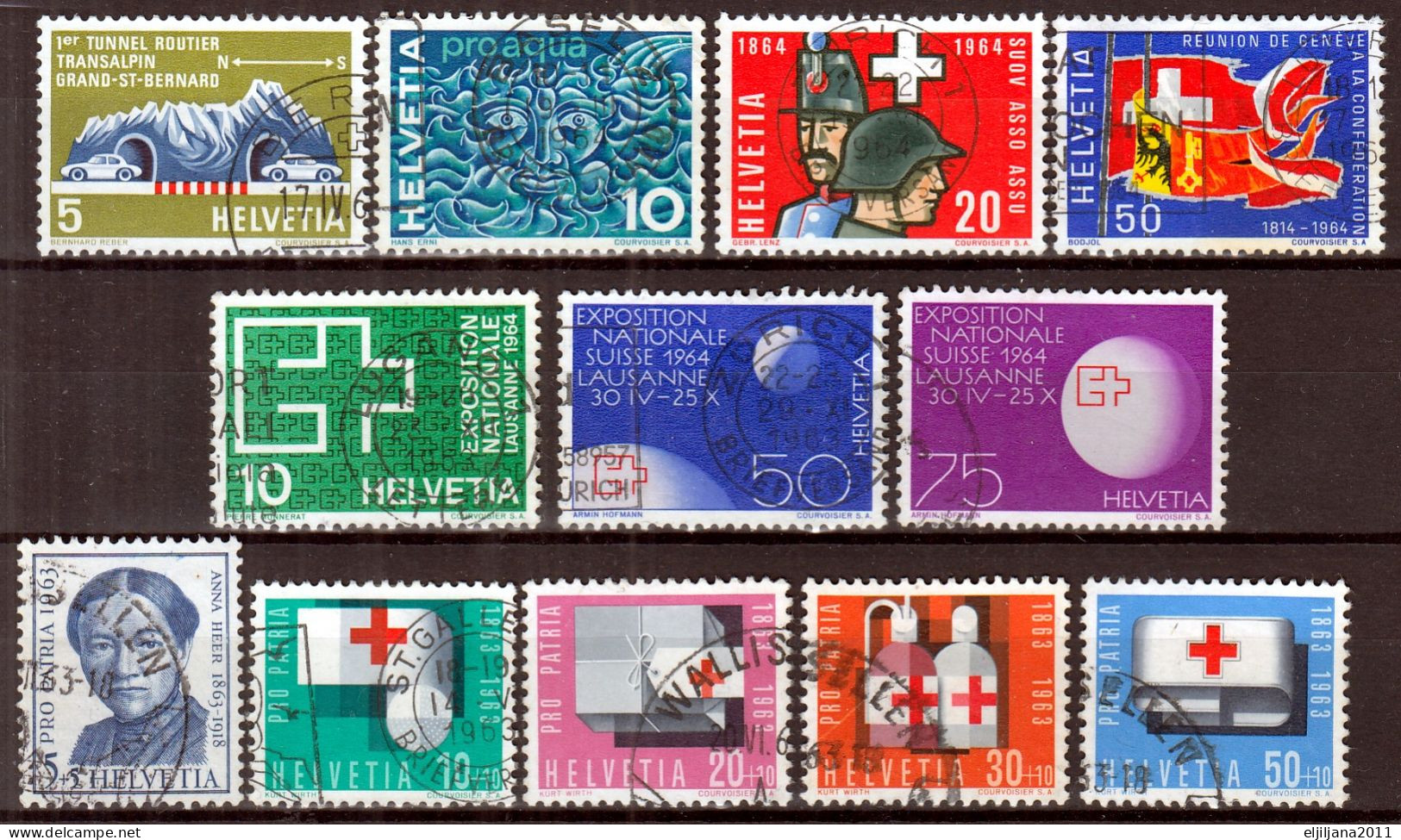 Switzerland / Helvetia / Schweiz / Suisse 1963 - 1964 ⁕ Nice Collection / Lot Of 38 Used Stamps - See All Scan - Oblitérés