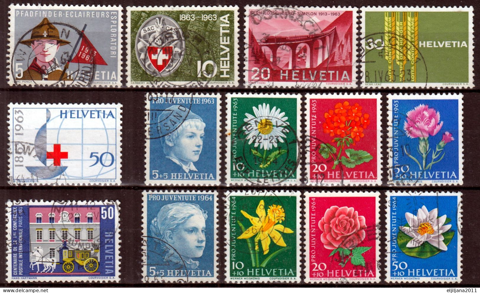Switzerland / Helvetia / Schweiz / Suisse 1963 - 1964 ⁕ Nice Collection / Lot Of 38 Used Stamps - See All Scan - Gebruikt