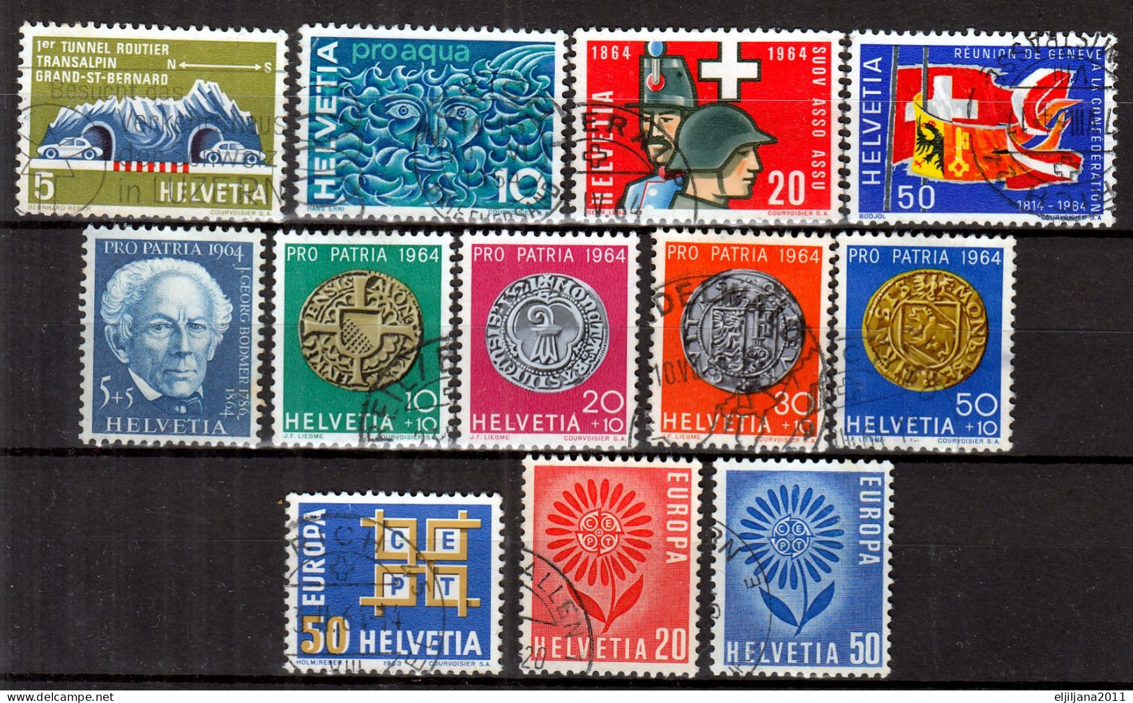 Switzerland / Helvetia / Schweiz / Suisse 1963 - 1964 ⁕ Nice Collection / Lot Of 38 Used Stamps - See All Scan - Gebruikt