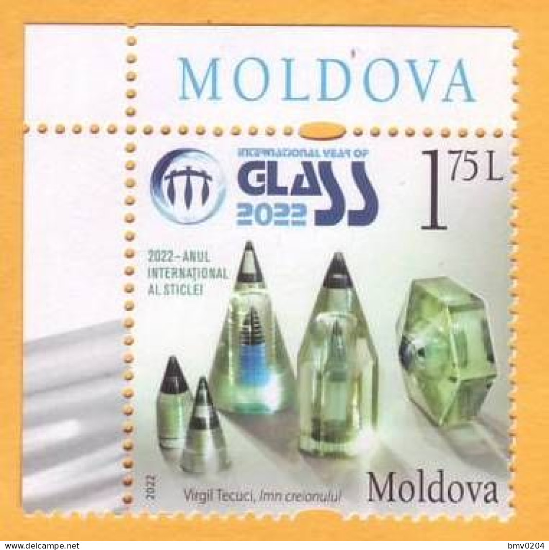 2022  Moldova Moldavie  Stamps Issue „2022: The UN International Year Of Glass” 1v Mint - Fábricas Y Industrias