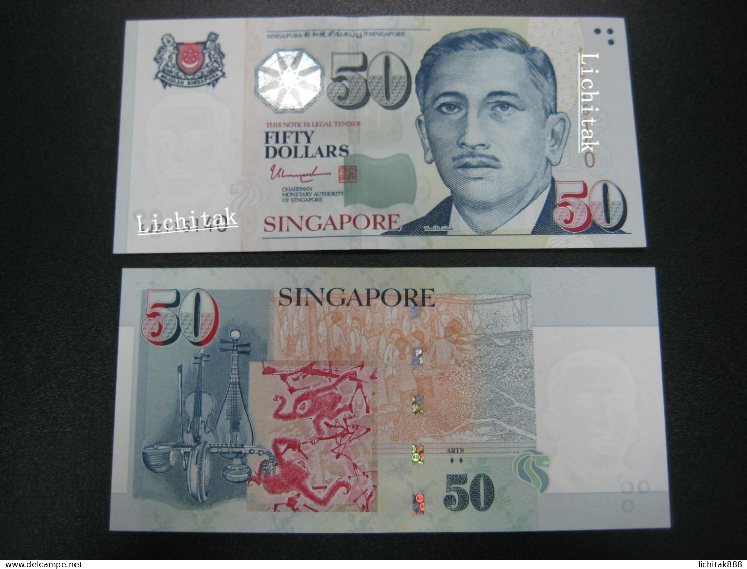 SINGAPORE $50 DOLLARS Banknote Arts UNC - Singapour