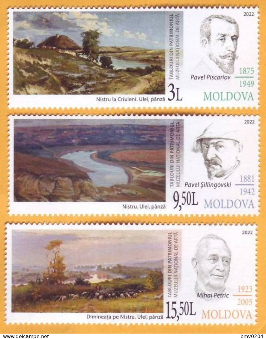 2022  Moldova  Paintings From The Patrimony Of National Museum Of Art   3v Mint - Moldawien (Moldau)