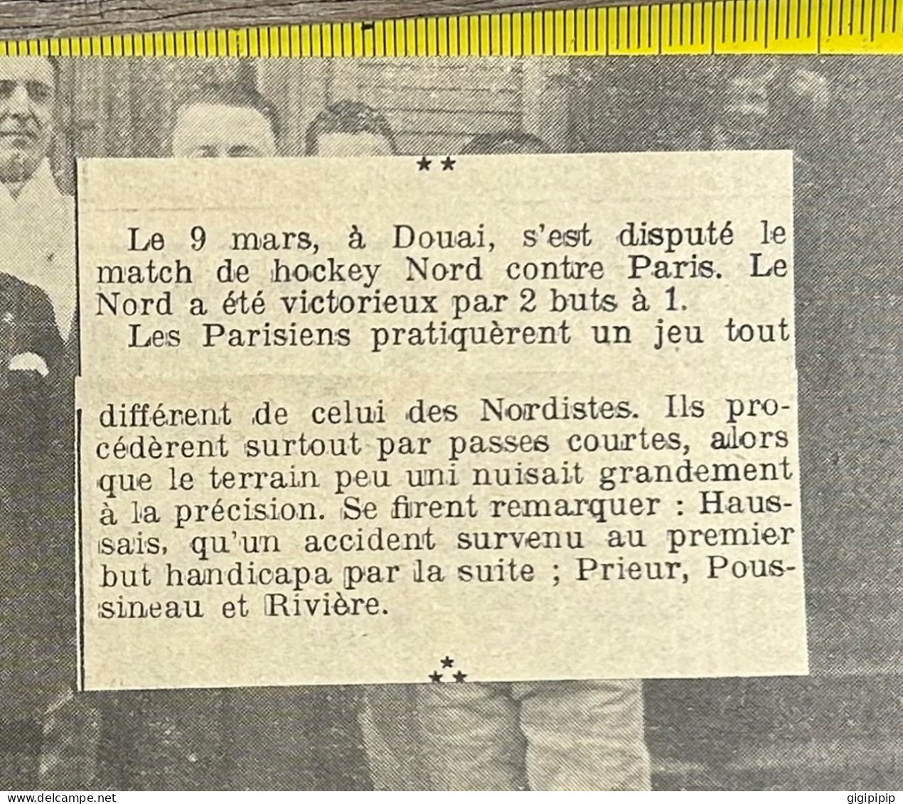1930 GHI11 EQUIPE DE HOCKEY Sur Gazon SELECTION DU NORD Haussais Prieur, Poussineau Et Rivière. - Collections