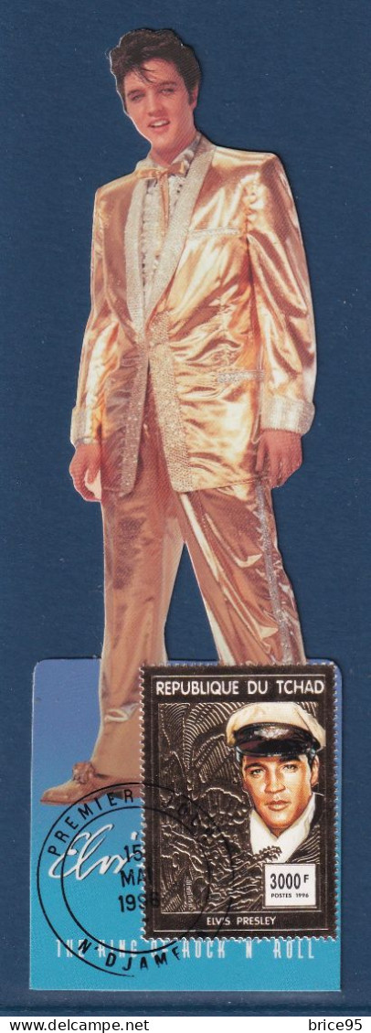 Tchad - FDC - Premier Jour - Carte Maximum - Elvis Presley - Timbre En Or - 1996 - Elvis Presley
