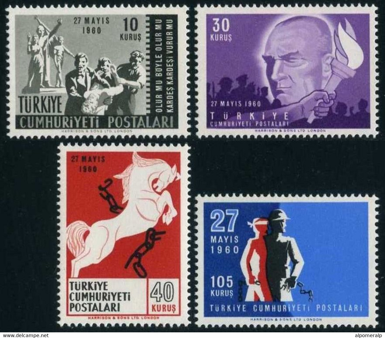 Türkiye 1960 Mi 1794-1797 MNH Revolution - Nuevos