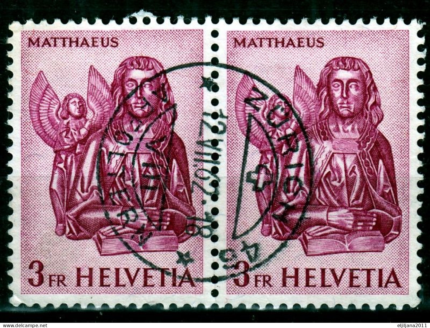 Switzerland / Helvetia / Schweiz / Suisse 1961 ⁕ Evangelisten / Evangelists Mi.738-741 ⁕ 7v Used - Shades - See Scan - Used Stamps