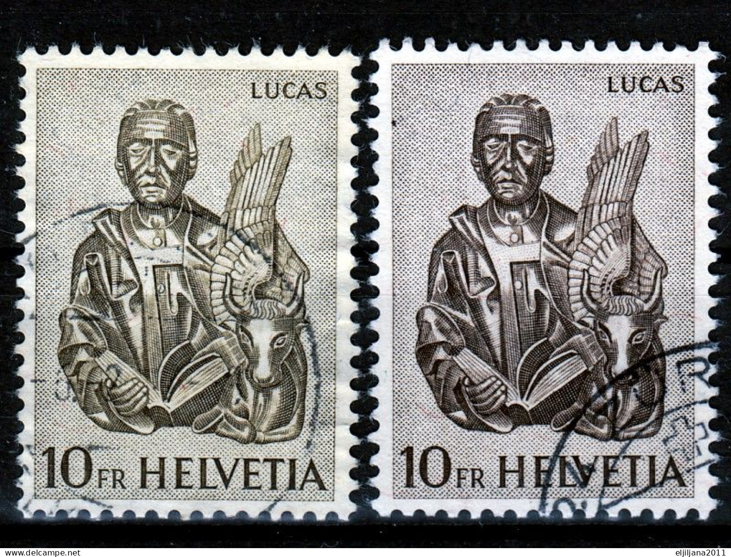 Switzerland / Helvetia / Schweiz / Suisse 1961 ⁕ Evangelisten / Evangelists Mi.738-741 ⁕ 7v Used - Shades - See Scan - Oblitérés