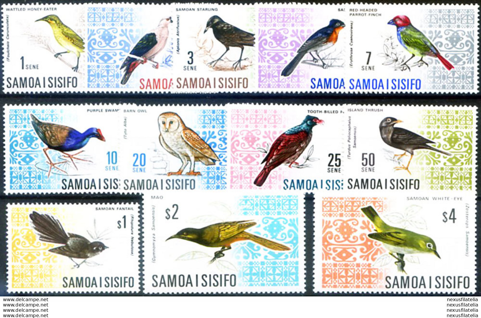 Definitiva. Fauna. Uccelli 1967-69. - Samoa