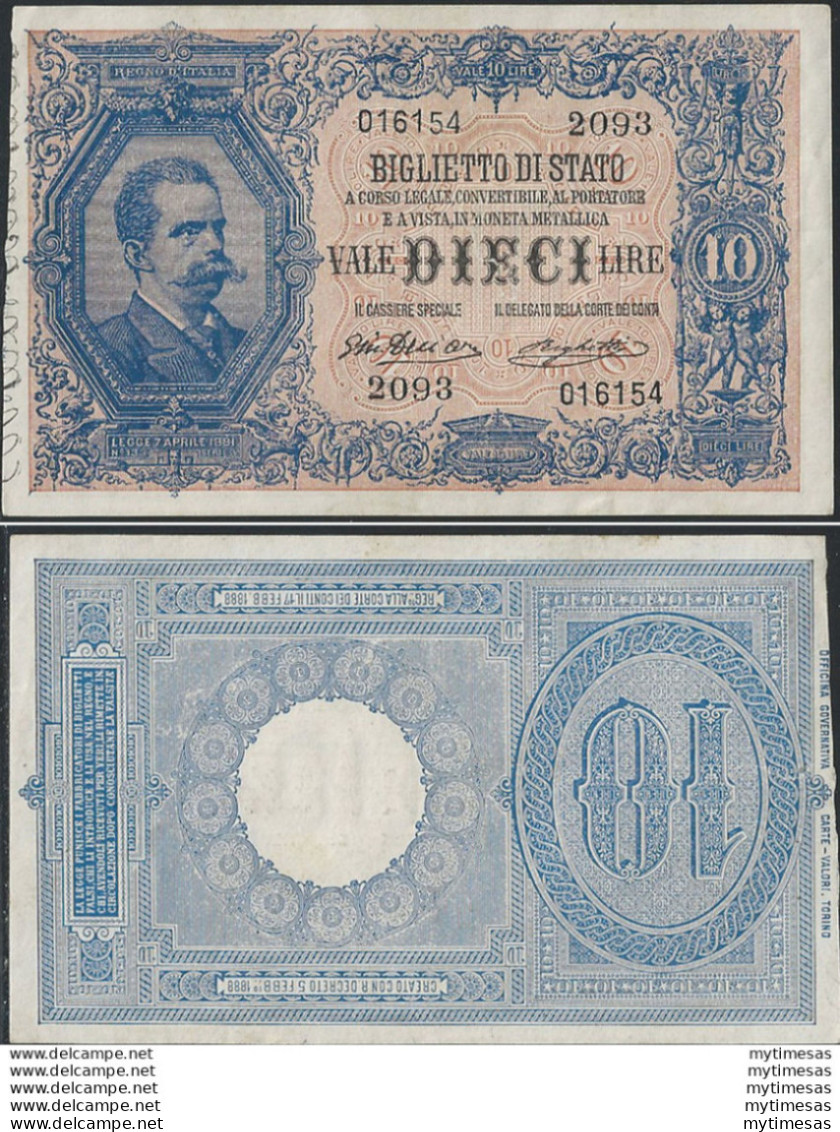 1914 Italia Umberto I Lire 10 STP Rif BS 77 Alfa - Andere & Zonder Classificatie