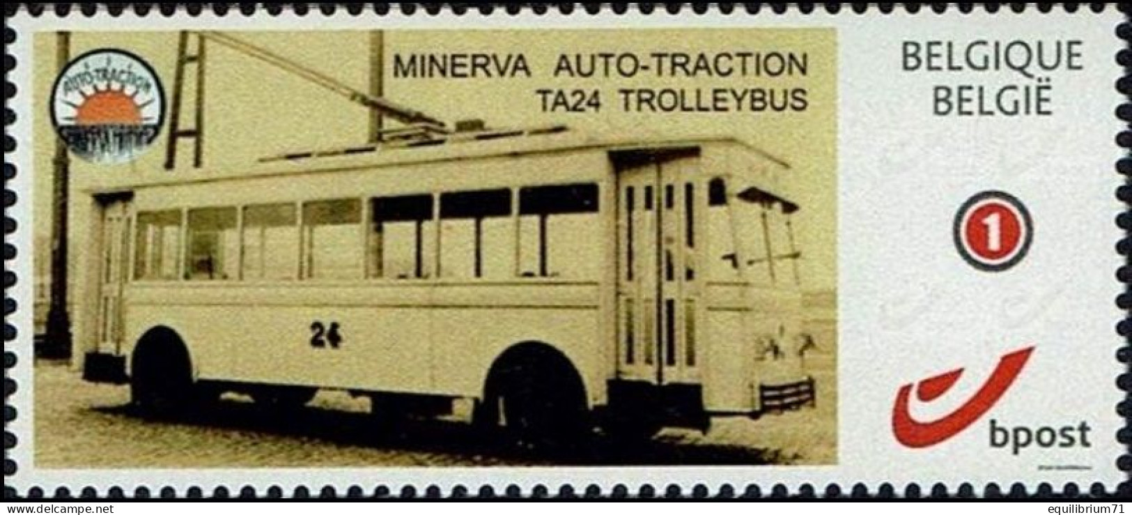 DUOSTAMP** / MYSTAMP** - Trolleybus / Oberleitungsbus / Trolley-bus - Minerva Auto-Traction TA24 Trolleybus - Bus