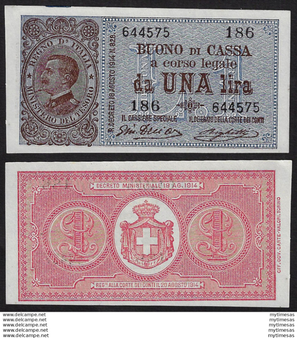 1917 Italia Lire 1 FDS VE III Rif. BS 3C Gigante - Andere & Zonder Classificatie